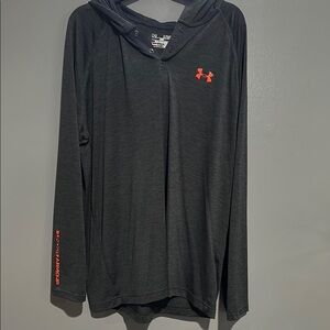 Under Armour Men's Loose Fit Gray Hooded Long Sleeve Shirt